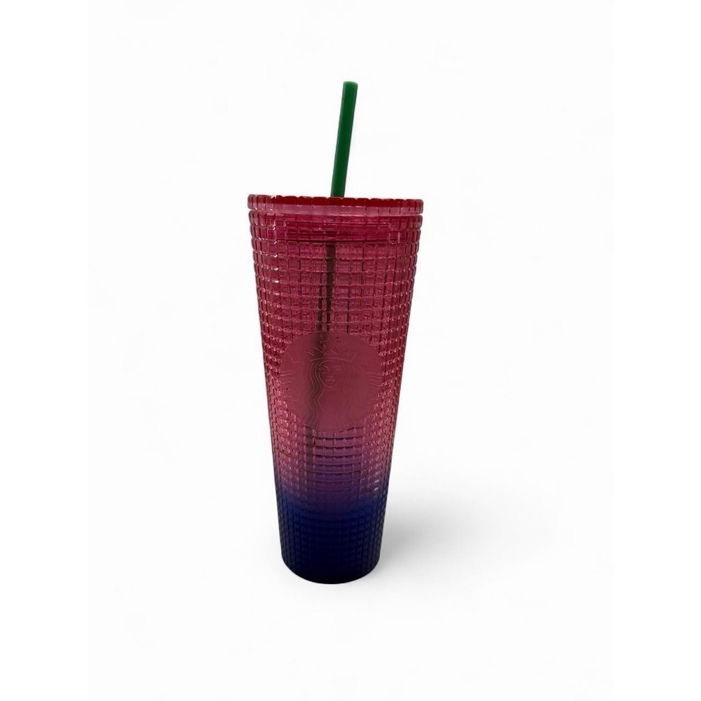 Starbucks Pink and Blue Tumbler With Straw New